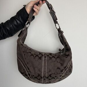 Coach Signature Brown Hobo Bag